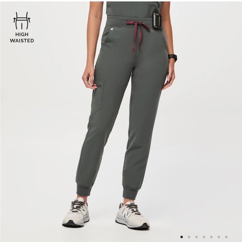 Figs High Waisted Zamora Jogger Scrub Pants - Bonsai